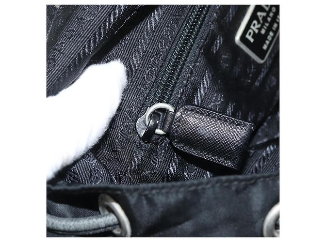 PRADA Backpack Nylon Black Silver Auth 176629 Silvery - view 27