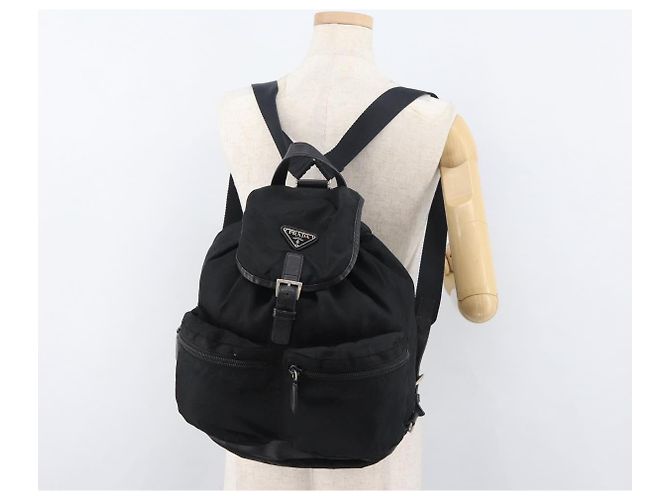 PRADA Backpack Nylon Black Silver Auth 176629 Silvery - view 28