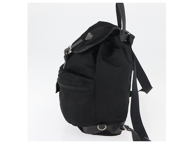 PRADA Backpack Nylon Black Silver Auth 176629 Silvery - view 3