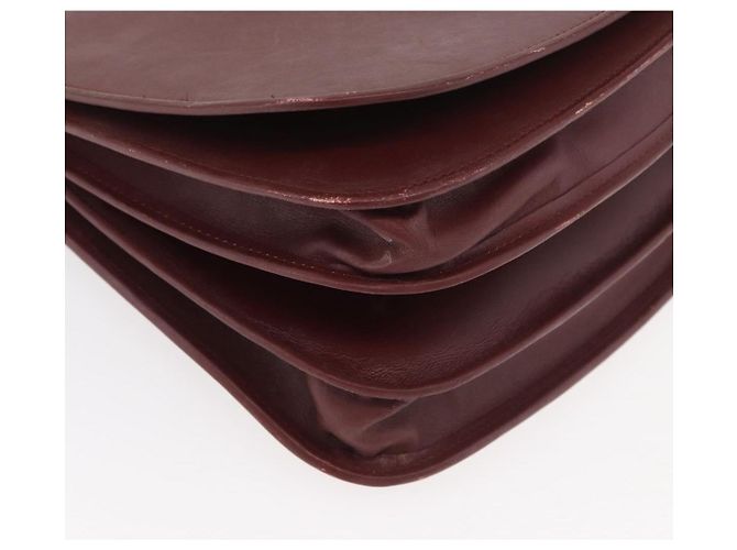 Cartier Borsa a Spalla Must Line in Pelle Bordeaux Oro Auth bs34510 D'oro Bordò - vista 10