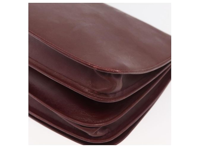 Cartier Borsa a Spalla Must Line in Pelle Bordeaux Oro Auth bs34510 D'oro Bordò - vista 13