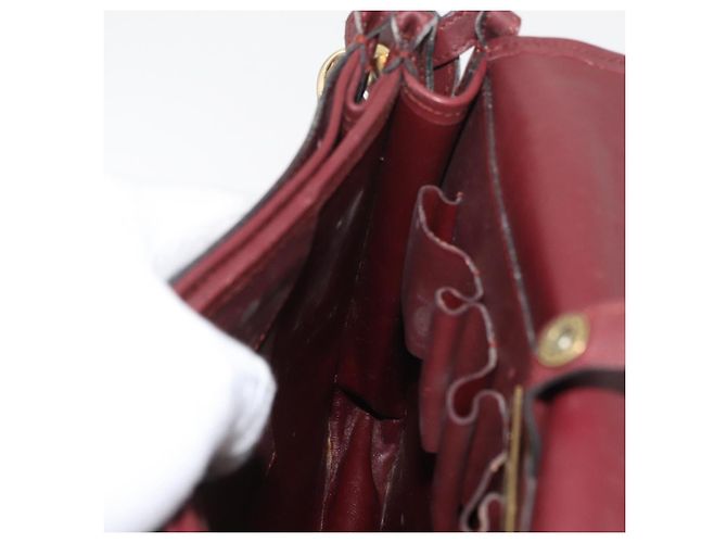 Cartier Borsa a Spalla Must Line in Pelle Bordeaux Oro Auth bs34510 D'oro Bordò - vista 18