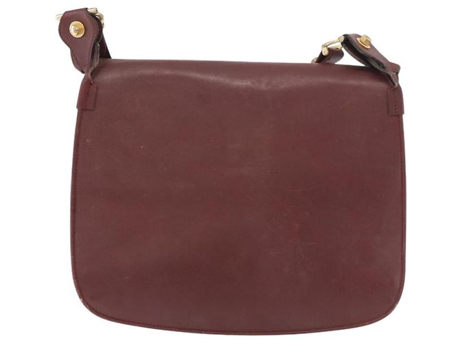 Cartier Borsa a Spalla Must Line in Pelle Bordeaux Oro Auth bs34510 D'oro Bordò - vista 3