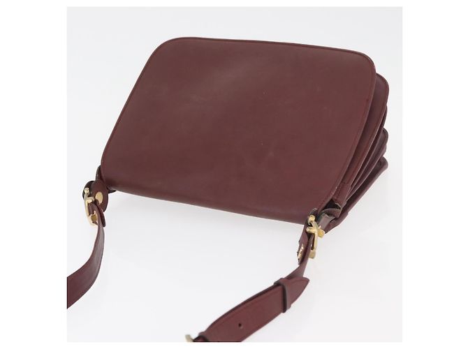 Cartier Borsa a Spalla Must Line in Pelle Bordeaux Oro Auth bs34510 D'oro Bordò - vista 6