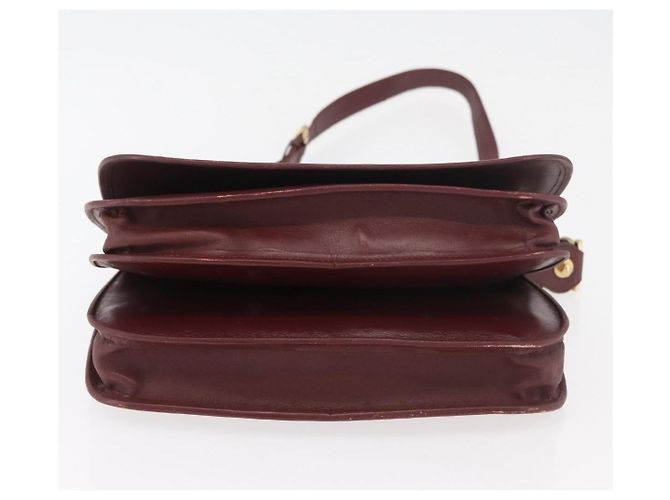 Cartier Borsa a Spalla Must Line in Pelle Bordeaux Oro Auth bs34510 D'oro Bordò - vista 9