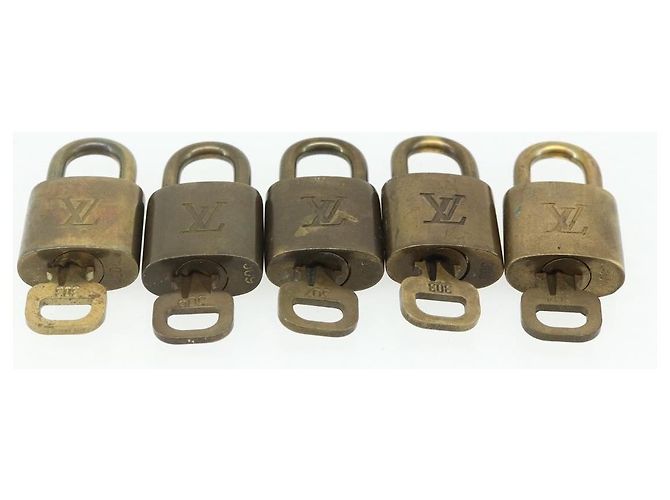 LOUIS VUITTON Set di 10 Lucchetti in Metallo Dorato LV Auth 167229 D'oro - vista 4
