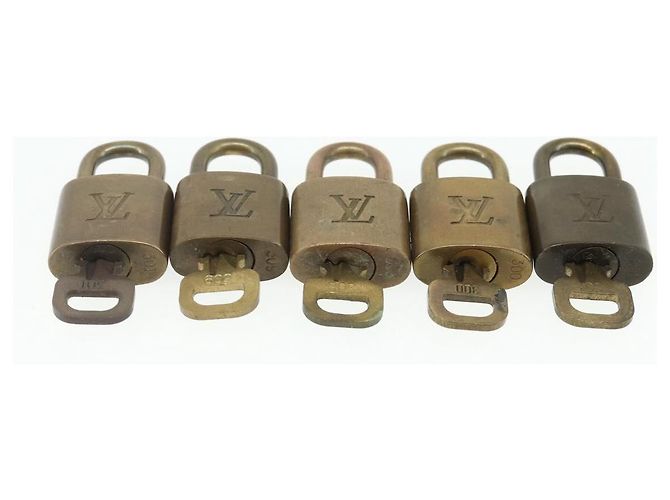 LOUIS VUITTON Set di 10 Lucchetti in Metallo Dorato LV Auth 167229 D'oro - vista 6