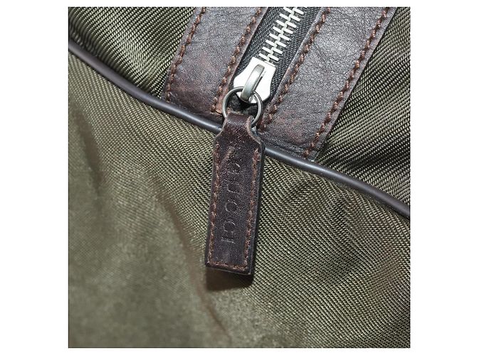 Borsa Boston GUCCI in nylon khaki argento 012 8657 3754 Auth bs34394 Cachi - vista 15