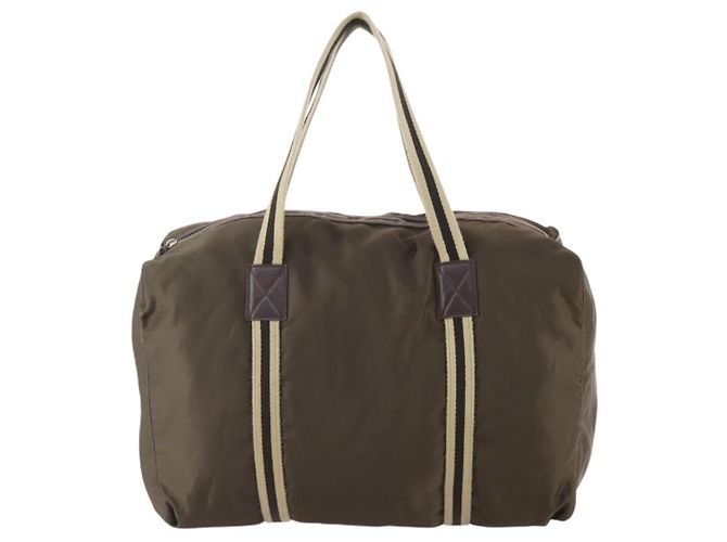 Borsa Boston GUCCI in nylon khaki argento 012 8657 3754 Auth bs34394 Cachi - vista 2