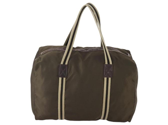 Borsa Boston GUCCI in nylon khaki argento 012 8657 3754 Auth bs34394 Cachi - vista 3