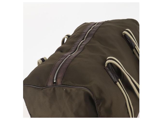 Borsa Boston GUCCI in nylon khaki argento 012 8657 3754 Auth bs34394 Cachi - vista 7