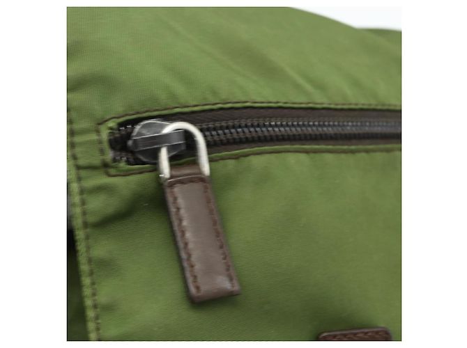 PRADA Shoulder Bag Nylon Khaki Silver Auth mr2417 Silvery - view 17