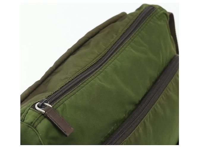 PRADA Shoulder Bag Nylon Khaki Silver Auth mr2417 Silvery - view 20