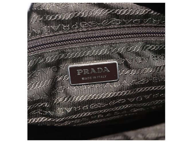 PRADA Shoulder Bag Nylon Khaki Silver Auth mr2417 Silvery - view 21
