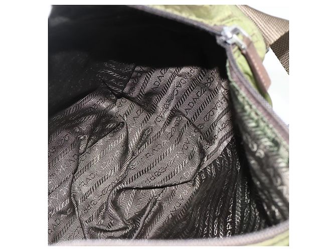 PRADA Shoulder Bag Nylon Khaki Silver Auth mr2417 Silvery - view 23