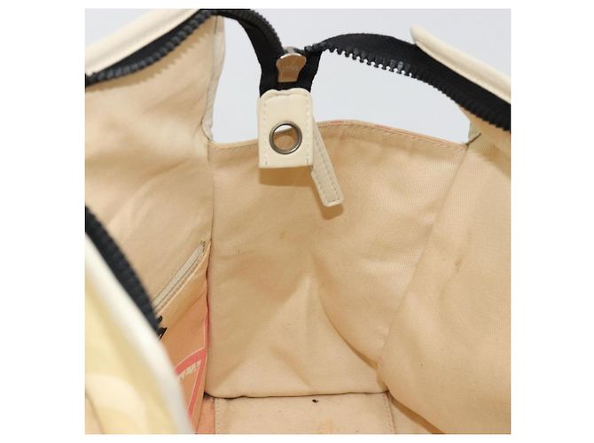 Borsa a mano CHANEL Cruise Line in tela beige argento CC Auth 176918 - vista 18