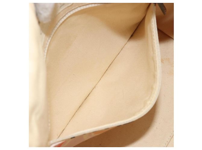 Borsa a mano CHANEL Cruise Line in tela beige argento CC Auth 176918 - vista 21