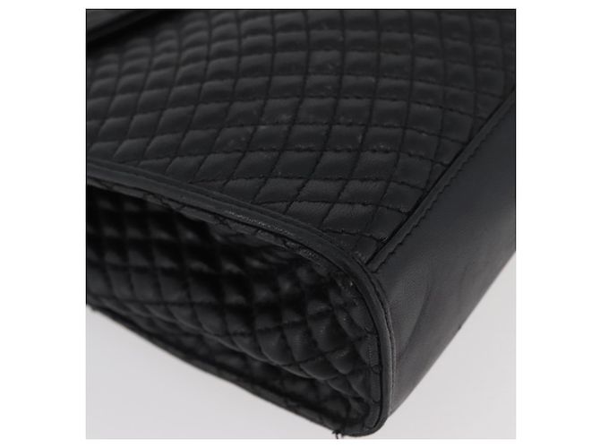 BALLY Borsa a Mano Trapuntata in Pelle Nera e Oro Auth BA12212A Nero D'oro - vista 10
