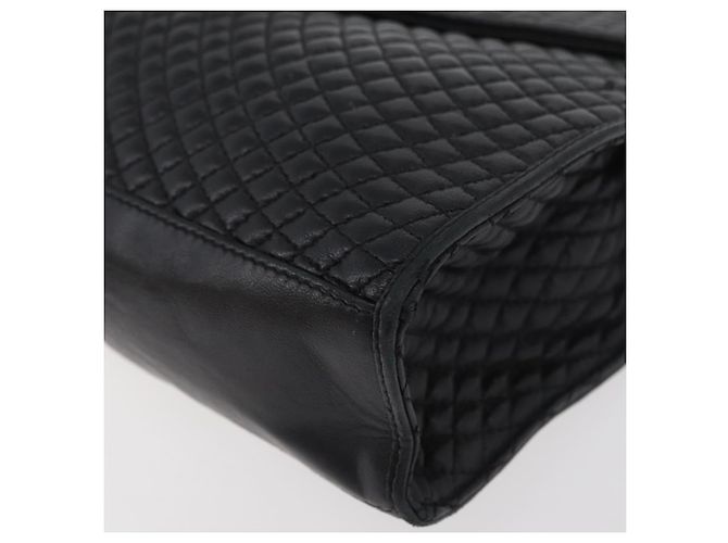 BALLY Borsa a Mano Trapuntata in Pelle Nera e Oro Auth BA12212A Nero D'oro - vista 11