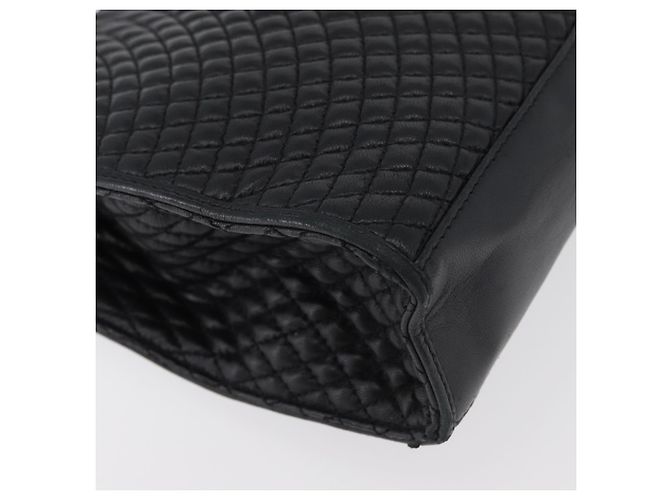 BALLY Borsa a Mano Trapuntata in Pelle Nera e Oro Auth BA12212A Nero D'oro - vista 12