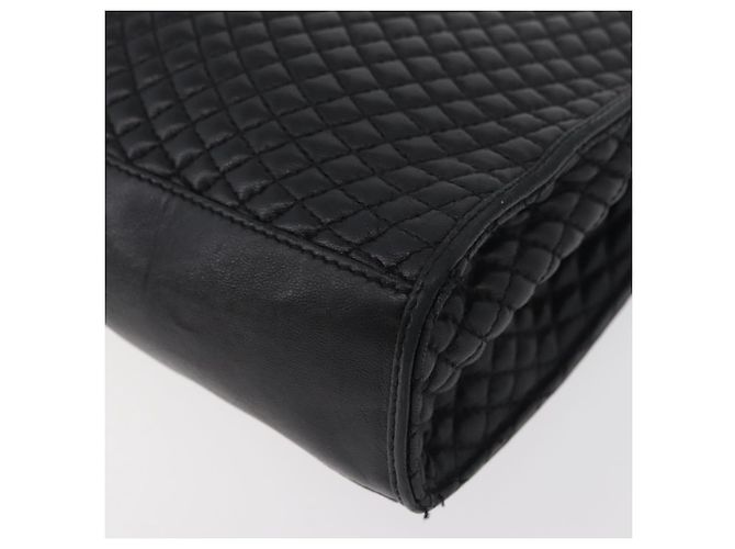BALLY Borsa a Mano Trapuntata in Pelle Nera e Oro Auth BA12212A Nero D'oro - vista 13