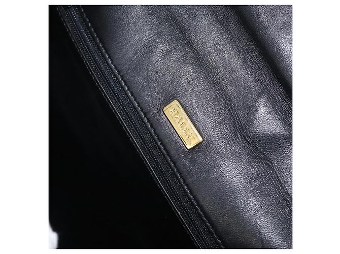 BALLY Borsa a Mano Trapuntata in Pelle Nera e Oro Auth BA12212A Nero D'oro - vista 16
