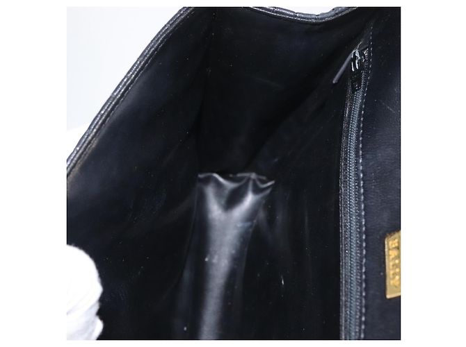 BALLY Borsa a Mano Trapuntata in Pelle Nera e Oro Auth BA12212A Nero D'oro - vista 18