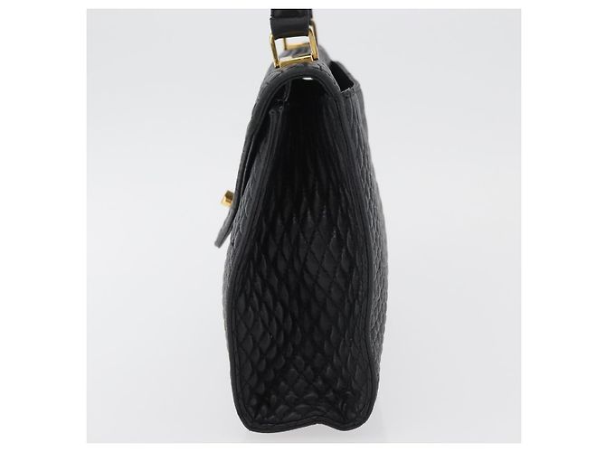 BALLY Borsa a Mano Trapuntata in Pelle Nera e Oro Auth BA12212A Nero D'oro - vista 4