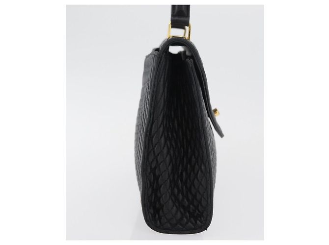 BALLY Borsa a Mano Trapuntata in Pelle Nera e Oro Auth BA12212A Nero D'oro - vista 5