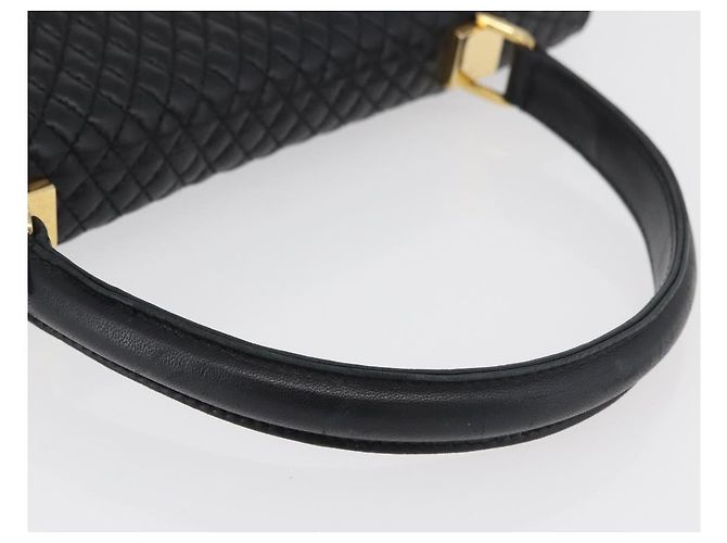 BALLY Borsa a Mano Trapuntata in Pelle Nera e Oro Auth BA12212A Nero D'oro - vista 7