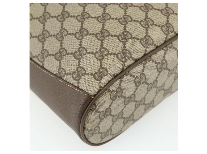 Borsa a Spalla Gucci GG Supreme Web Sherry Line PVC Beige Oro Auth ka4065 D'oro - vista 13