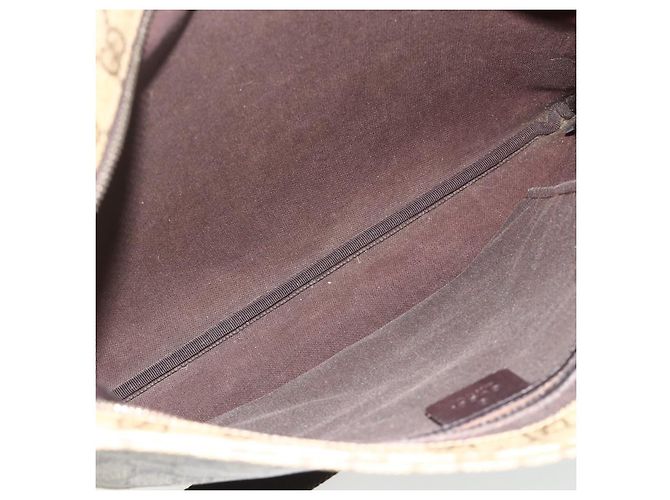 Gucci Borsa a Spalla GG Supreme PVC Beige Oro 201446 Auth ka4112 D'oro - vista 17