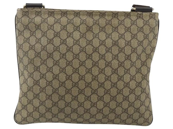 Gucci Borsa a Spalla GG Supreme PVC Beige Oro 201446 Auth ka4112 D'oro - vista 3