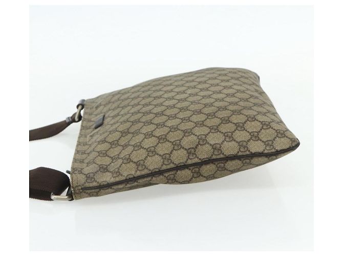 Gucci Borsa a Spalla GG Supreme PVC Beige Oro 201446 Auth ka4112 D'oro - vista 4