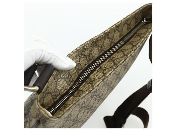 Gucci Borsa a Spalla GG Supreme PVC Beige Oro 201446 Auth ka4112 D'oro - vista 6