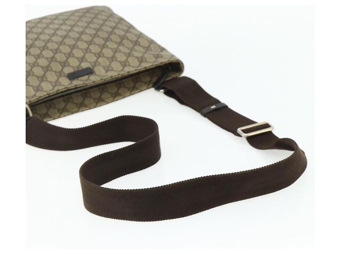 Gucci Borsa a Spalla GG Supreme PVC Beige Oro 201446 Auth ka4112 D'oro - vista 7