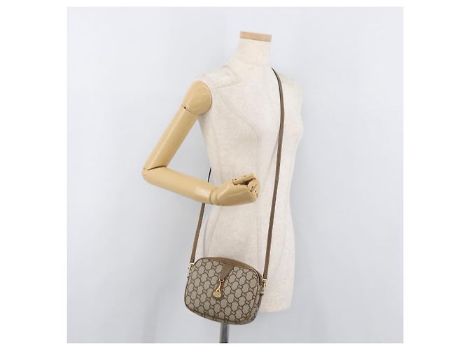 Gucci Borsa a spalla GG Supreme in PVC Beige Oro Auth ep14371 D'oro - vista 23