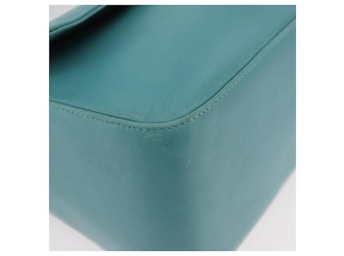 BALLY Borsa a mano in pelle blu turchese argento Auth BA12211A - vista 10