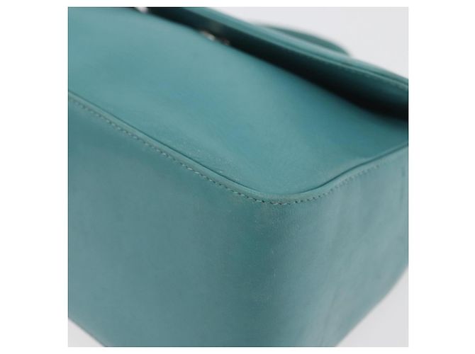 BALLY Borsa a mano in pelle blu turchese argento Auth BA12211A - vista 11