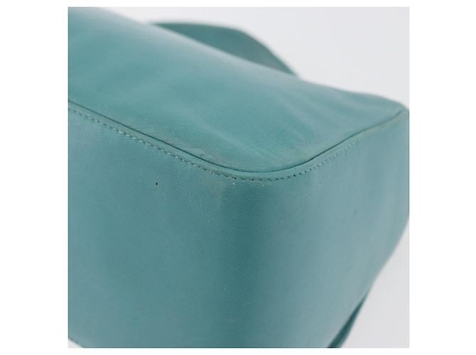 BALLY Borsa a mano in pelle blu turchese argento Auth BA12211A - vista 13