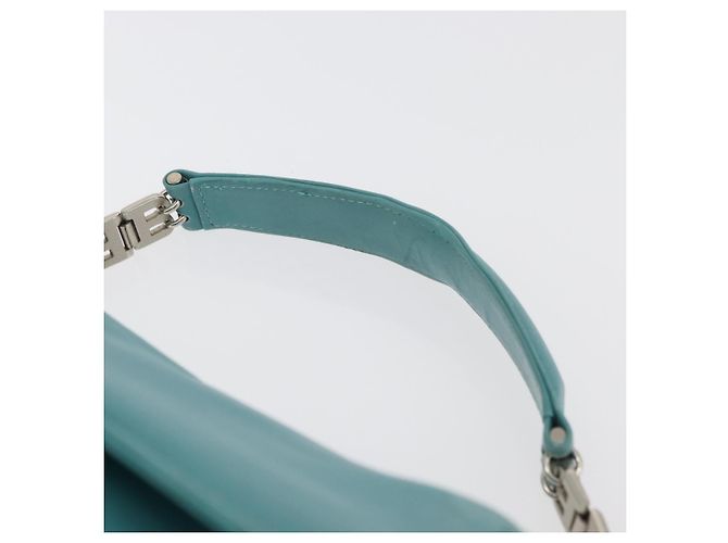 BALLY Borsa a mano in pelle blu turchese argento Auth BA12211A - vista 8