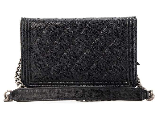 CHANEL - Borsa a tracolla Wallet on Chain Boy Chanel in pelle caviar nera Nero - vista 3
