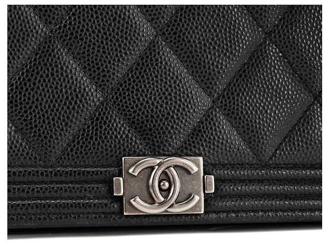 CHANEL - Borsa a tracolla Wallet on Chain Boy Chanel in pelle caviar nera Nero - vista 5