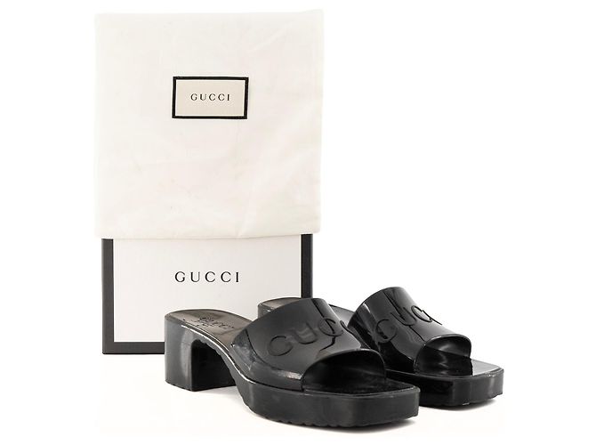 GUCCI - Sandali in gomma Gucci neri (T37) Nero - vista 6