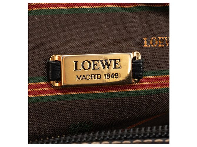 LOEWE - Loewe Umhängetasche aus gewelltem braunem Leder und glattem schwarzem Vintage-Leder - Ansicht 7