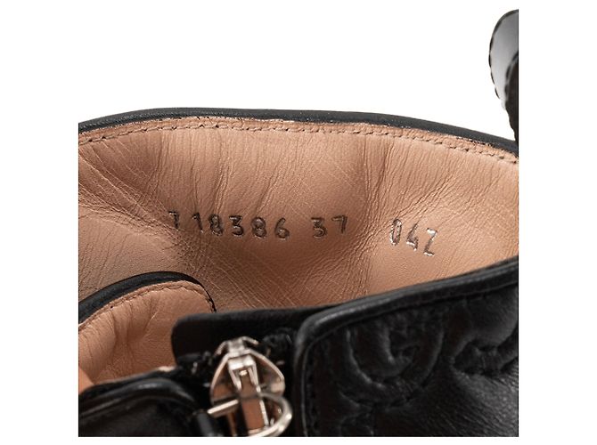 GUCCI - Stivaletti GG Gucci in pelle nera (T37) Nero - vista 6