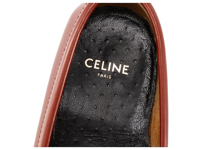 Céline CELINE - Mocassini Triomphe Celine in pelle liscia marrone e bianco (T35) - vista 5