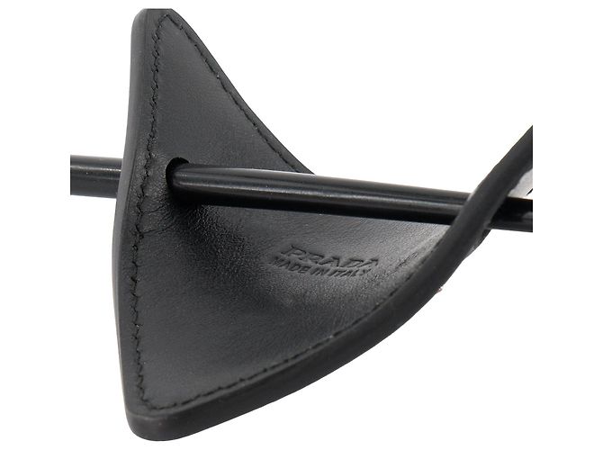 PRADA - Haarspange Prada aus schwarzem Leder - Ansicht 4