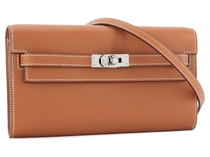 HERMÈS - Borsa a Spalla Kelly To Go in Pelle Epsom Oro Marrone - vista 2