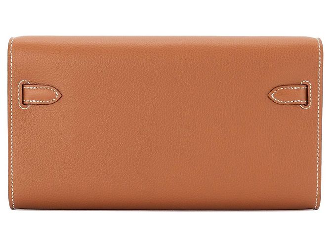 HERMÈS - Borsa a Spalla Kelly To Go in Pelle Epsom Oro Marrone - vista 3